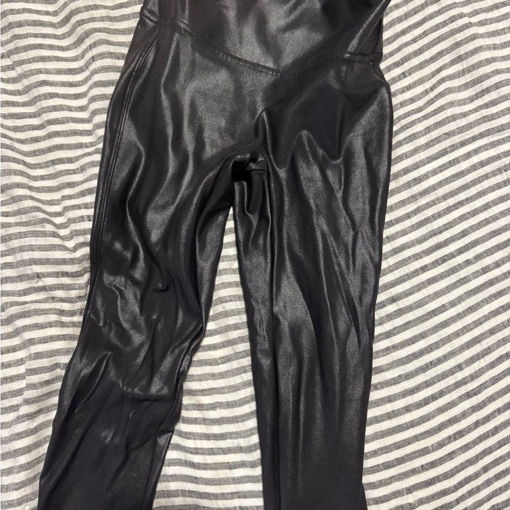 Sleek Black Faux Leather Leggings